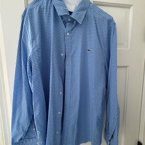 Vineyard Vines Blue Gingham Button Down Shirt